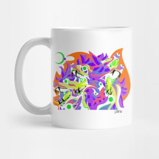 cadejo sinister cryptid dog from el salvador ecopop art in night Mug